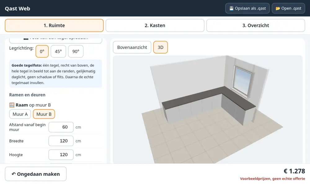 3D-weergave met raam